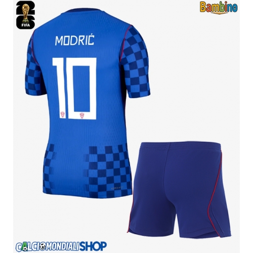Maglie da calcio Croazia Luka Modric #10 Seconda Maglia Bambino Mondiali 2026  Manica Corta + Pantaloni corti)